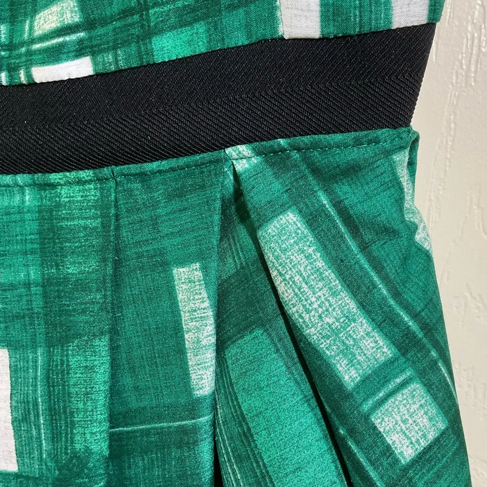 Kristin Davis Plaid Green And White‎ Pin Up Style Dress. Size 6